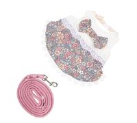 BAZEITFLOW Decorative Rabbit Lace Dress with Leash for Pets Summer Lightweight Bunny Costume with Hanging Ring Comfortable Material Charming Outdoor Outfit for Small Rabbits and Cats