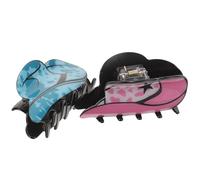 BAZEITFLOW Decorative Small Hair Claw Clips 2pcs for Women Western Style Jaw Clips with Star Pink and Speckled Lake Green Suitable for Thick Hair