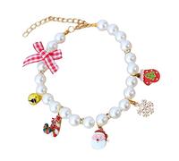 BAZEITFLOW Delicate Cat Collar with Breakaway Feature Wear Resistant Puppy Collar Decorative Kitten Accessory with Bells for Parties and Photo Shoots Pink Santa S