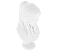BAZEITFLOW Delicate White Resin Girl Statue Bust with Veil Lightweight Mini Sculpture for Home Decor and Shelf Display, Easy to Move Elegant Desktop Ornament