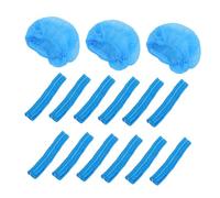 BAZEITFLOW Disposable Hair Nets 100pcs Elastic Mesh Hair Caps Thickened Blue Non-woven Head Covers for Salon Food Service and Home Use