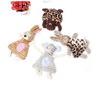 BAZEITFLOW Dog Plush Chew Toy Bite-resistant Pet Molar Toy for Dogs Soft Corduroy Pink Bunny for Indoor Play and Training