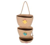 BAZEITFLOW Door Hanging Basket Over The Door Wall-Mounted Storage Cotton Rope Woven Organizer for Kitchen Bathroom Car as Fruit Basket Storage