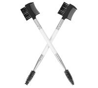 BAZEITFLOW Double-headed Dog Eye Brush and Grooming Comb 2pcs with Soft Bristles for Tear Stain and Flea Cleaning, Small Pet Hair Comb for Dogs and Cats with Short Hair