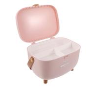 BAZEITFLOW Double Layer Medicine Box with Handle Portable Medical Organizer Case with Compartments for Storing Medications Skincare Tools Household Travel Storage Chest