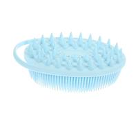 BAZEITFLOW Double Sided Silicone Bath Brush with Hook Gentle Soft Body Scrubber for Sensitive Skin Sensory Training Touch Brush Durable Portable Bath Essential Light Blue