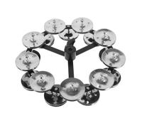 BAZEITFLOW Drum Cymbal Hihat Tambourine Double-row Stainless Steel Jingles Percussion Accessory for Drum Kit Suitable for Various Music Genres
