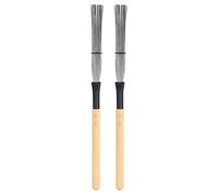 BAZEITFLOW Drum Stick Brush Set for Jazz Drums and Natural Sound Featuring Spring Back Effect 2pcs with Steel Wire and Wooden Handles for Drummer Playing