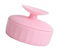 BAZEITFLOW Dual-use Makeup Brush Cleaning Box with High-grade Silicone Pad Convex Texture Mat for Makeup Brush Cleaner Wet and Dry Use Cosmetic Cleaning Tool in Pink