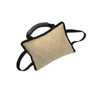 BAZEITFLOW Durable Linen Dog Bite Pillow with Slip Rubber Handles Interactive Chew for Puppy and Adult Dog Training Outdoor Tug of War Play Cushion for Biting Exercise