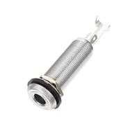 BAZEITFLOW Electric Guitar Bass Stereo Output Jack Socket Silver Barrel Cylinder Wear Resistant Plug Connector for Audio Equipment