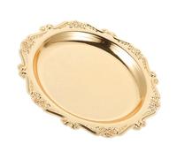 BAZEITFLOW Elegant Gold Serving Tray Sturdy Iron Construction Classic and Unbreakable Jewelry Tray Home or Festival Use Party Platters Food and Display