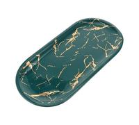 BAZEITFLOW Elegant Marble Pattern Ceramic Plate Small Green Sushi Dish Multipurpose Food Serving Tray for Appetizers Parties Picnics BBQ and Jewelry Display