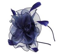 BAZEITFLOW Elegant Plume Flower Fascinator Hat for Women Vintage Headpiece for Tea Parties Weddings and Special Events Luxurious Mesh Veil Decor with Craftsmanship