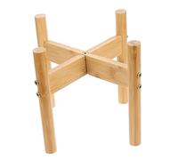 BAZEITFLOW Elevated Bamboo Pet Food Bowl Stand Raised Feeder Rack for Cats and Dogs Neck Protection Stable Non Slip Puppy Feeding Station