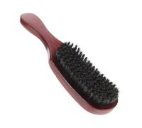 BAZEITFLOW Ergonomic Beech Wood Handle Beard Brush with Soft Stiff Boar Bristles for Men Curved Wave Design Hair Brush for Thin Hair Detangling and Grooming and