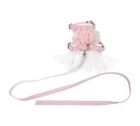 BAZEITFLOW Escape Proof Cat Harness Vest Leash for Cat Breathable Soft Mesh Harness Dress Animal Chest Strap and Leash Pet Bunny Clothes Pink