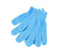 BAZEITFLOW Exfoliating Bath Gloves Five-finger Body Scrub Gloves Blue Shower Mitts for Men and Women Spa Dead Skin Removal Bathing Accessories