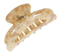 BAZEITFLOW Extra Large Marble Pattern Hair Claw Clip for Women Beige Acetate Sheet Material Easy to Use Hair Accessory Suitable for Banquet and Making