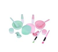 BAZEITFLOW Facial Mask Bowl Brush Set 9pcs Silicone Brush and Measuring Spoon for Women Diy Skincare Pink and Green Facial Mask Tool for Home Use Random Color