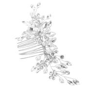 BAZEITFLOW Faux Pearl Bridal Hair Comb Sparkly Wedding Hair Jewelry Lightweight Side Hairpiece for Brides Bridesmaids Women Prom Accessories