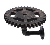 BAZEITFLOW Floating Shelf Industrial Steampunk Gear Shelf Easy Maintenance for Home Decor Vintage Black Wall Mounted with Iron Pipe Structure Versatile Use in Bedrooms and Living Rooms