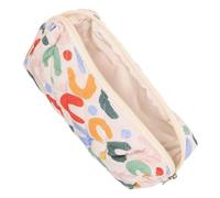 BAZEITFLOW Floral Printed Makeup Bag and Large Capacity Embroidered Cotton Cosmetic Pouch Quilted Pencil Case Small Travel Bag for Teens and Women