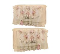 BAZEITFLOW Flower Pattern Microwave Oven Cover Dustproof Cloth Protector for Home Kitchen, Lace Fabric Dust Cover for Standard Microwave, Decorative and Protective Hood