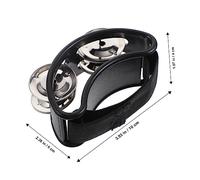 BAZEITFLOW Foot Tambourine Percussion Instrument with Nickel Plated Jingle Bells Elastic Nylon Strap and Compact Abs Plastic Body for Acoustic and Jam Sessions Black
