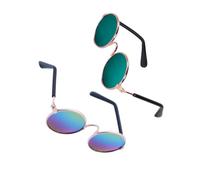 BAZEITFLOW Funny Pet Sunglasses for Dogs and Cats Lightweight Durable Metal Frame Colorful Pattern Decorative Goggles Prop for Pets