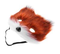 BAZEITFLOW Furry Fursuit Mask Fox Party Cartoon Fluffy Cosplay Fabric Half Masks Faux Animal Costumes Masquerade Wolf Plush Simulate Cover Light Brown