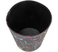BAZEITFLOW Garbage Can Waste Bin Pu Leather with No Lid Design Large Capacity Decorative Bucket Shape Beautiful Texture and Stylish Finish for Bedroom and Office Storage