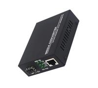 BAZEITFLOW Gigabit Sfp to Fiber Optic Media Converter with Poe Support Adaptive Ethernet Port Low Power Consumption Compact Black Fiber Modem for Network Transmission