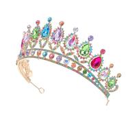 BAZEITFLOW Glass Crystal Bridal Crown Tiaras for Women Lightweight Princess Headband Wedding Hair Accessories for Bride Party Photography Radiant Sparkle Elegant Evening Gown Compatible