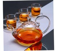 BAZEITFLOW Glass Teapot Raised Handle Transparent Tea Ware Heat-Resistant Borosilicate for Scented Loose Leaf Tea Brewing Easy Pour Design and