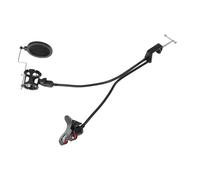 BAZEITFLOW Gooseneck Mic Stand Dual Arms Phone Holder Desktop Microphone Holder for Live Streaming Recording and Podcasting Includes Noise-reducing Filter