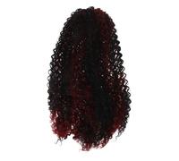 BAZEITFLOW Gradient Curly Afro Puff Drawstring Ponytail Extension for Women Synthetic High Temperature Fiber Hairpiece with Braided Design Secure Fit for Weddings Daily Wear and Updo Styles