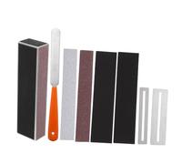 BAZEITFLOW Guitar Fret Polishing Tool with Multi Sided Sandpaper Leveling Bar Non Slip Handle and Protective Gasket Compact for Electric Bass and Acoustic Guitar Maintenance