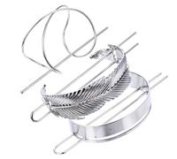 BAZEITFLOW Hair Cuff Bun Holder 3Pcs with Metal Stick Pin Silver for Wedding Ceremony and Party Women Accessories