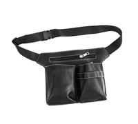 BAZEITFLOW Hairdressing Storage Pouch Scissors Pouch Waist Bag Black Retro Hair Stylist Tool Bag with Belt for Barber and Pet Grooming Tools Organizer