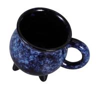 BAZEITFLOW Halloween Ceramic Witch Cauldron Mug Ergonomic Handle Glazing Porcelain Coffee Cup Mini Soup Bowl for Hot Drinks Party Favor