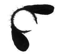 BAZEITFLOW Halloween Gothic Bunny Headband with Punk Studded Spiked Lace Rabbit Ears Furry Cosplay Hair Clasp for Women Masquerade Party and Themed Costume Events