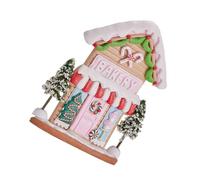BAZEITFLOW Hand Painted Polymer Clay Christmas Gingerbread House Figurine Winter Snow Cottage Desktop Ornament Cute Holiday Village Decor for Shelves Mantels Office Living