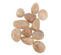 BAZEITFLOW Hand Painted Yellow Polished Stones for DIY Drawing and Creative Painting Smooth Polishing Pebbles for Arts and Crafts Ready to Paint Assorted Shapes