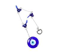 BAZEITFLOW Handmade Blue Eye Wall Hanging with Three Swallows Colored Glass Evil Eye Ornament for Home Protection and Luck Decorative Pendant for Wall Decor Birthday Charm