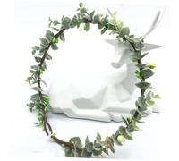 BAZEITFLOW Handmade Garland Headband Green Hairband Bridal Headband Women Bride Leaf Flower Garland Wreaths Head Band Woman