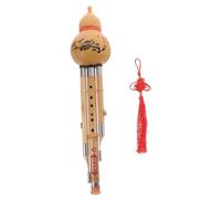 BAZEITFLOW Handmade Hulusi C Key Bamboo Gourd Flute Natural Chinese Traditional Instrument for Beginners with Alloy Reed Pure Mellow Tone and Acoustic Fidelity Design