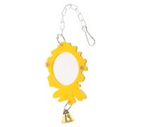 BAZEITFLOW Hanging Bird Mirror for Parrots with Bell Flower Shaped Cage Decor Encourages Climbing and Physical Activity for Parakeets and Caged Birds