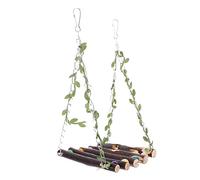 BAZEITFLOW Household Bird Swing Toy for Parrots Natural Wooden Perch Leaf Vine Design Safe Creative for Pets Playtime Happiness