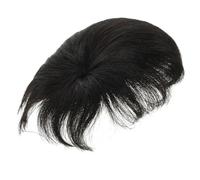 BAZEITFLOW Human Hair Extension Hairpiece for Men with Clip Black Male Wig Bald Replacement Toupee Firm Fix Hair Loss Natural Look